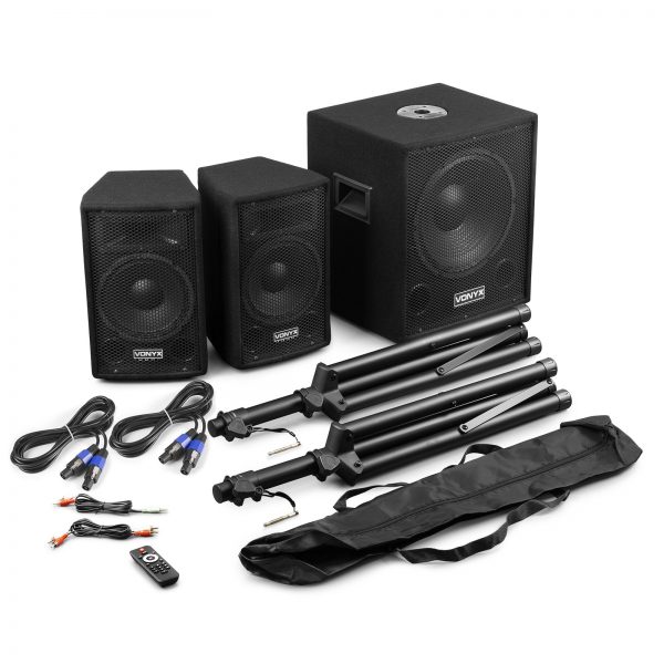 Système Audio Actif 2.2 VONYX 1500W - 2 Subwoofers 12" + 2 Tops - Idéal Pour Soirées, événements