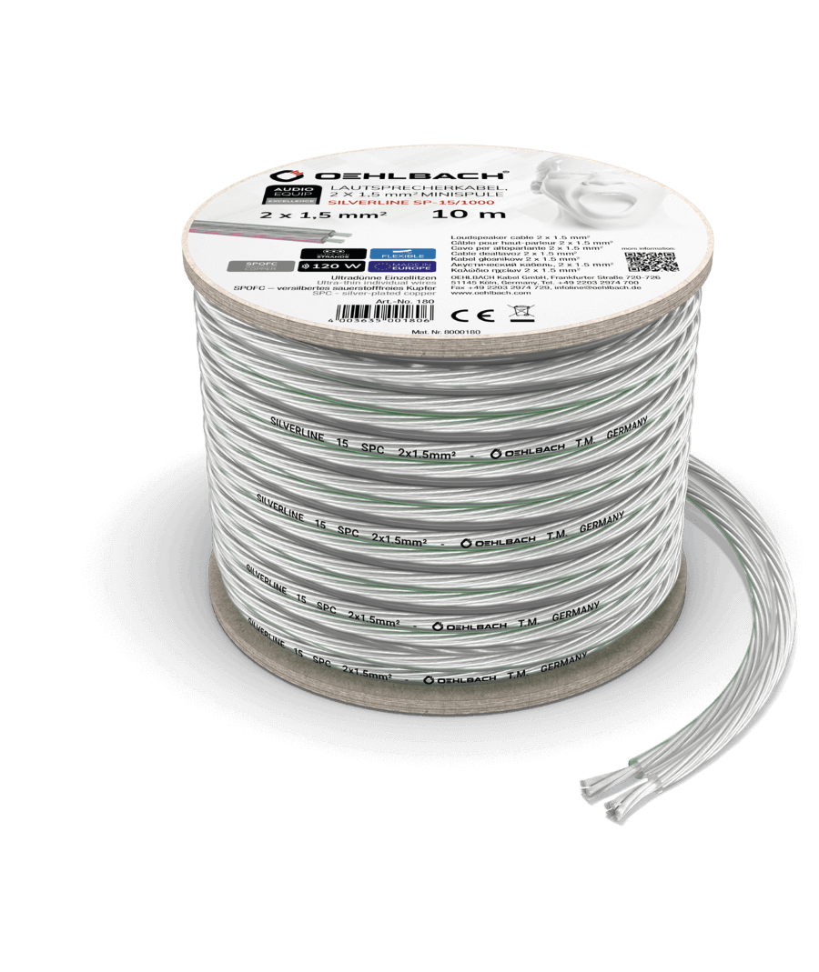 Oehlbach Silverline SP-40 Verzilverd Speakerkabel 4m